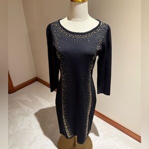 Calvin Klein Black Dress with Gold Detailing